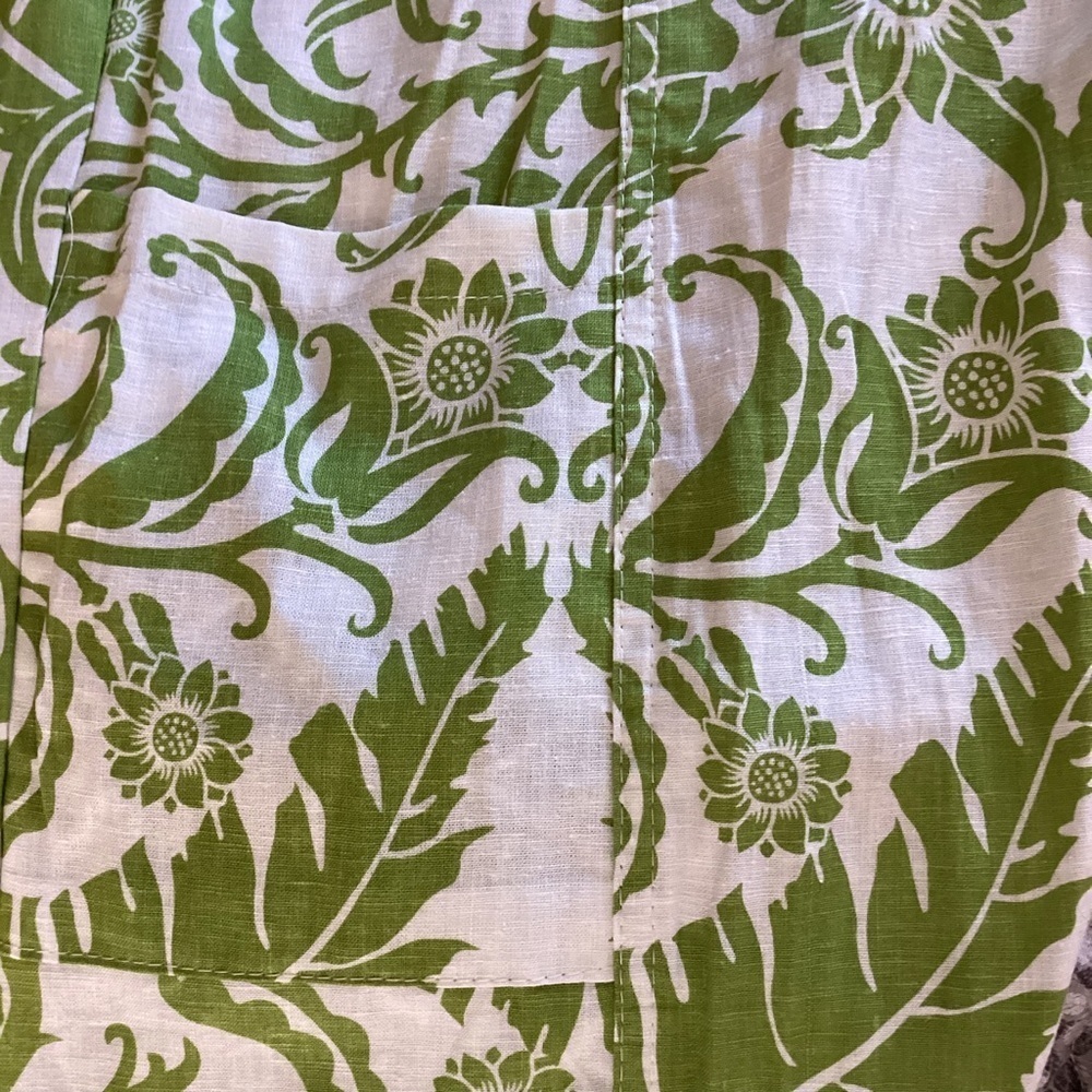 Rachel Zoe NWT Leafy Green and White print Linen Blend Joggers Size XS - Picture 9 of 12